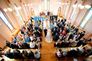 into the church wedding